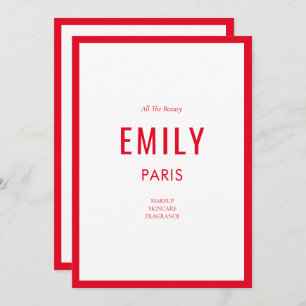 Chic Red Beauty / Fashion Brand Business Note Card