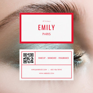 Chic Red Beauty / Fashion QR Code Business Card