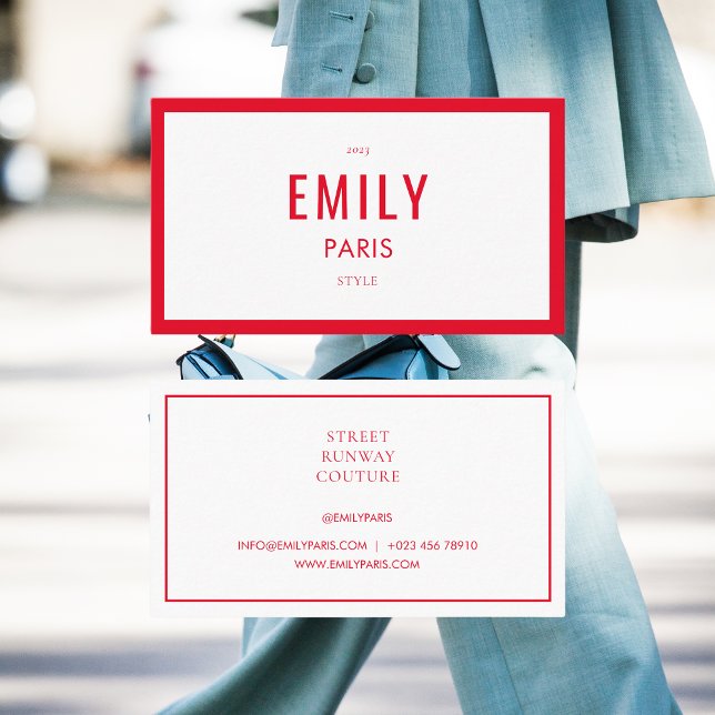 Chic Red Beauty Influencer Brand Business Card (Creator Uploaded)
