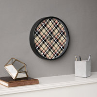 Chic Red Beige Black White Plaid Stripes Pattern