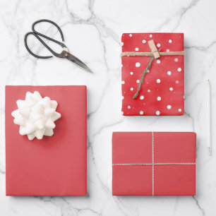 Chic Red Birthday Wrapping Paper Sheet