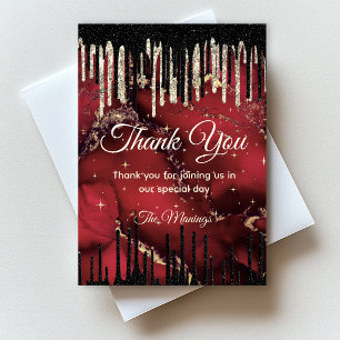 Chic red black drips glitter Christmas new year