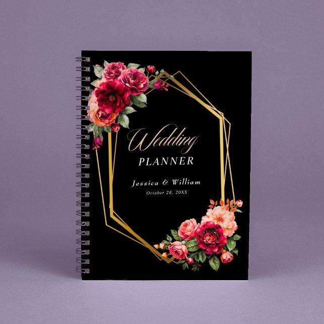 Chic red black floral wedding planner (Creator Uploaded)