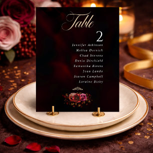 chic red black moody floral wedding