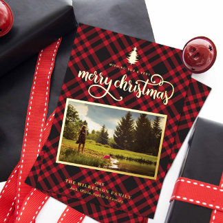 Chic Red & Black Plaid Photo