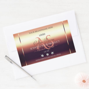 Chic Red Brown Product Labels Jewels Initials Logo