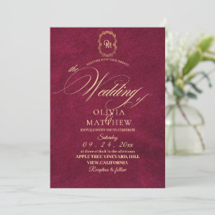 Chic Red / Burgundy Wedding Invitation