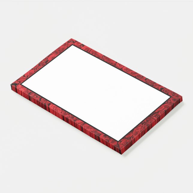 Chic Red Floral Post-it Notes (Angled)