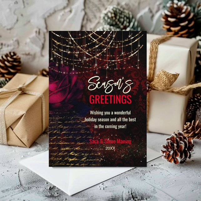 Chic red flower holiday lights Christmas new year (Creator Uploaded)