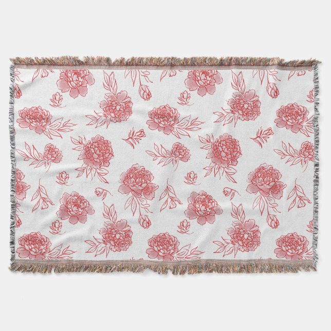Chic Red Flowers   Throw Blanket (Front)