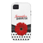 Chic Red Gerbera Daisy Polka Dot