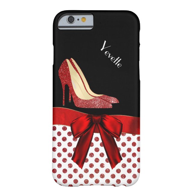 Chic Red Glitter Stilettos iPhone 6 Case (Back)