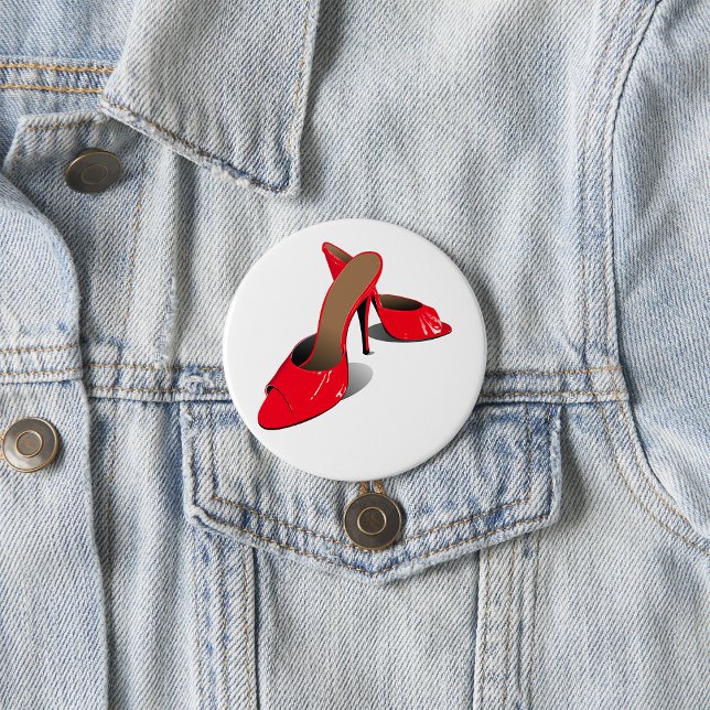 Chic Red High Heels Glamourous Stiletto Fashion  7.5 Cm Round Badge (Creator Uploaded)