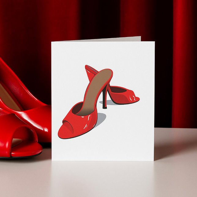 Chic Red High Heels Glamourous Stiletto Fashion  Card (Creator Uploaded)