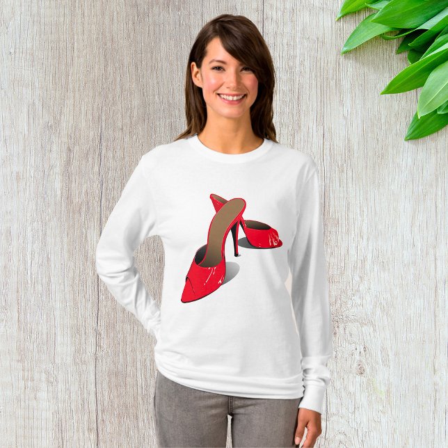 Chic Red High Heels Glamourous Stiletto Fashion  T-Shirt (Creator Uploaded)
