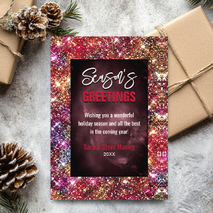 Chic red iridescent Glitter Christmas new year