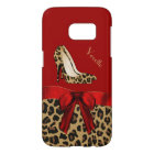Chic Red & Jaguar Print Samsung Galaxy S7 Case
