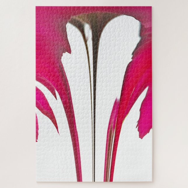 Chic Red Magenta Abstract Rose: Dripping Paint Art Jigsaw Puzzle (Vertical)