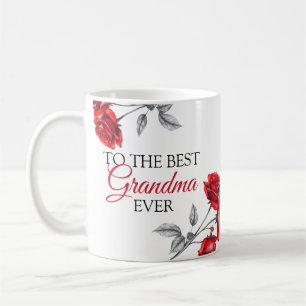 Chic Red Roses Best Grandma Coffee Mug
