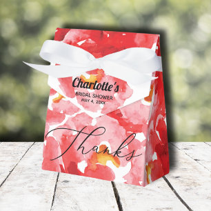Chic Red Roses Bridal Shower Favour Box