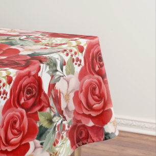 Chic Red Roses Tablecloth