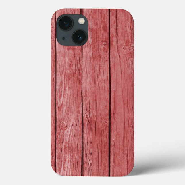 Chic Red Rustic Wood Case-Mate iPhone Case (Back)