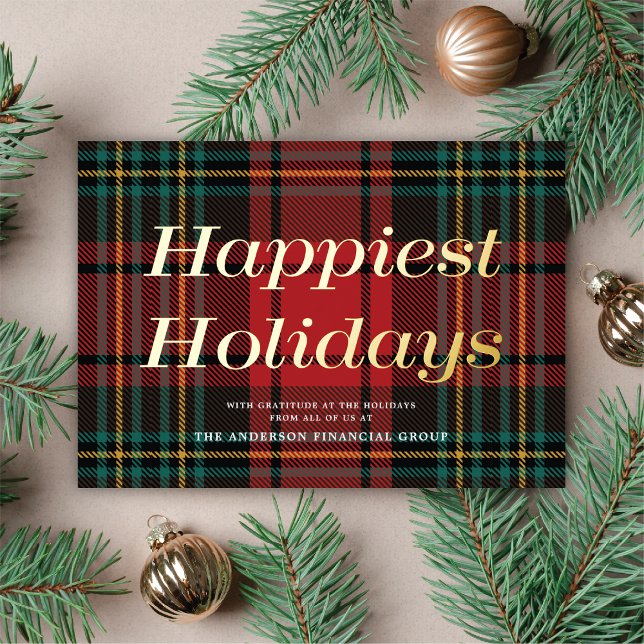 Chic Red Tartan Non-Photo Business Corporate Gold (Creator Uploaded)