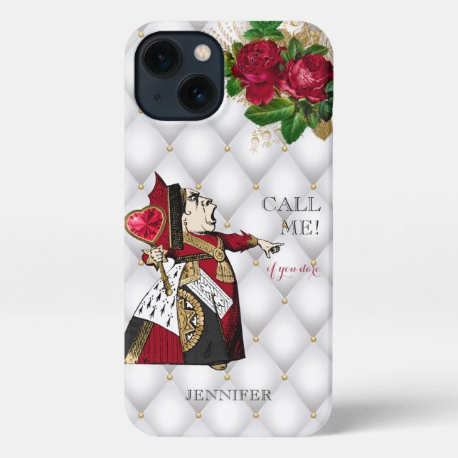 Chic Red Vintage Queen of Hearts  iPhone Case (Back)