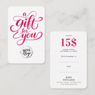 Chic Red White Gift  Discount Painted Calligraphy Card