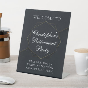 Chic Retirement Party Personalised Welcome Pedestal Sign