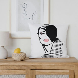 Chic retro dots fashion girl cushion