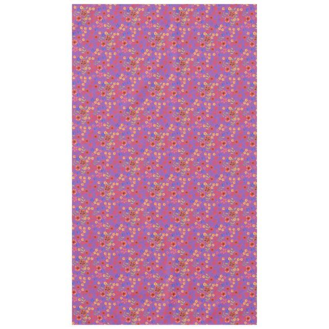 Chic Retro Floral Print on Magenta Tablecloth (Front)