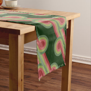 Chic Retro Funky Abstract Waves Art Pattern Medium Table Runner