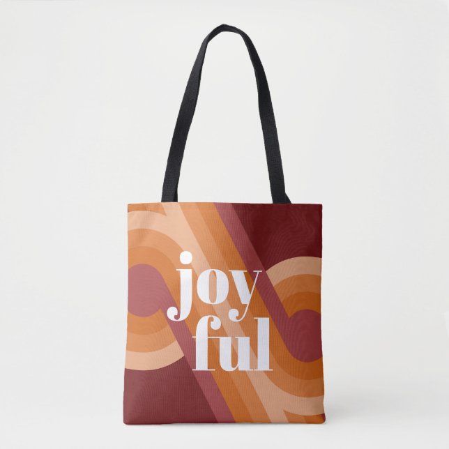 Chic Retro Funky Abstract Waves Art Pattern Tote Bag (Front)
