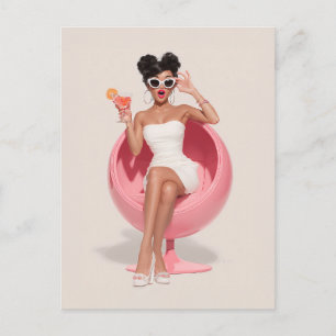 Chic Retro Glam Vibes Postcard
