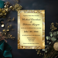 Chic Retro Gold Disco Ball Glam Wedding