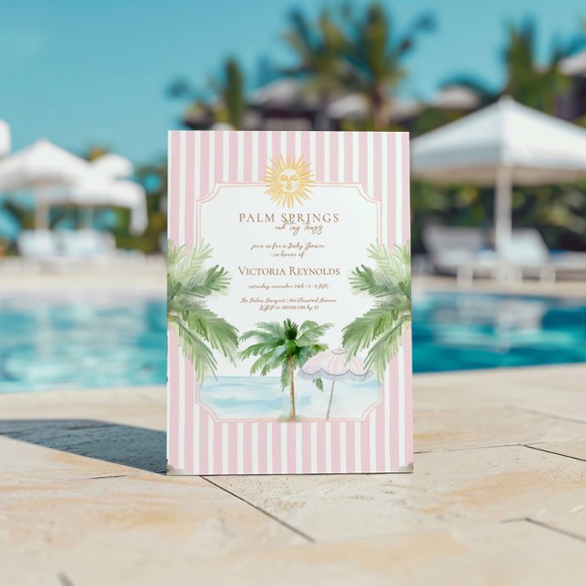 Chic Retro Palm Springs Baby Shower Invitation (Creator Uploaded)