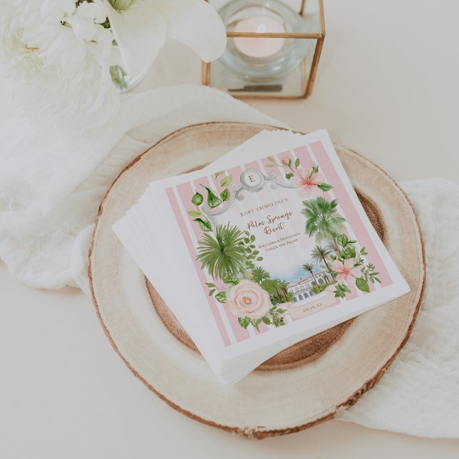 Chic Retro Palm Springs | Baby Shower Napkin (Creator Uploaded)