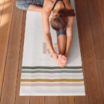 Chic Retro Stripes Monogram<br><div class="desc">Create your own unique and personalised monogrammed custom printed yoga mat. Be different, Be you. A minimalist monogram design with large typography initials in a classic font with your name below and chic retro rainbow coloured stripes. Add your custom wording to this design by using the "Edit this design template"...</div>