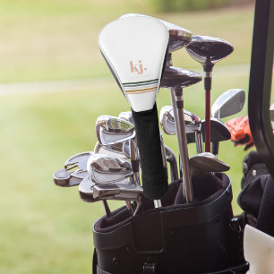 Chic Retro Stripes Monogram Golf Head Cover