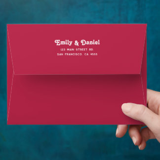 Chic Retro Summer Bright Hot Pink Wedding Envelope