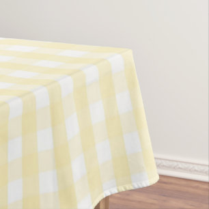 Chic Retro Sunny Yellow Gingham Pattern Spring  Tablecloth