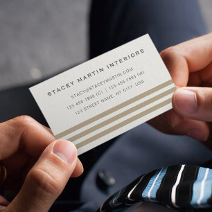 Chic Retro Vintage 70s 80s Minimalist Stripes Business Card