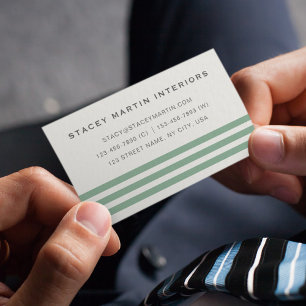 Chic Retro Vintage 70s 80s Minimalist Stripes Business Card