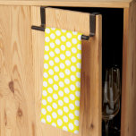 Chic Retro Vintage White Polka Dots Bright Yellow Tea Towel<br><div class="desc">Custom Elegant Classic Rustic White Polka Dots Template Cute Kitchen & Dining / Table & Kitchen Linens / Retro / Vintage Bright Yellow Kitchen Towel.</div>