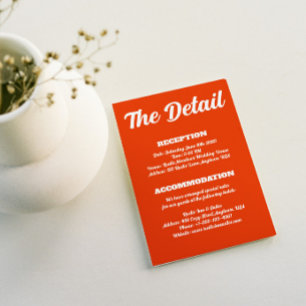 Chic Retro Wedding Details Enclosure Card