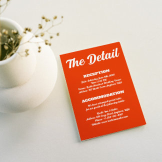 Chic Retro Wedding Details Enclosure Card