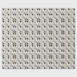 Chic Retro Woman Minimalist Monochrome Pattern Art Wrapping Paper