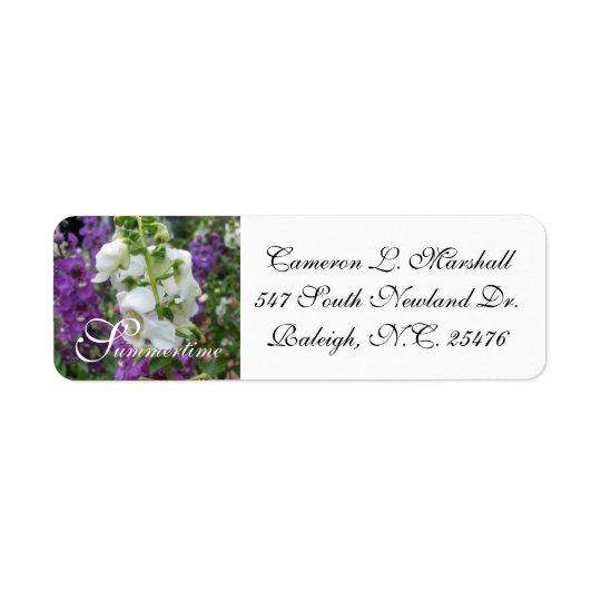 CHIC-RETURN ADDRESS LABEL_PURPLE/WHITE ANGELONIA RETURN ADDRESS LABEL