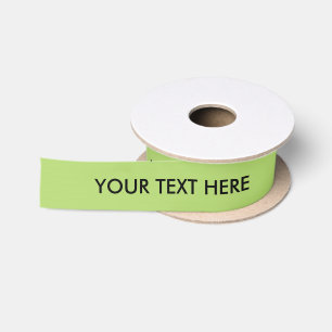 CHIC RIBBON_179 GREEN SOLID. BLACK DIY TEXT SATIN RIBBON